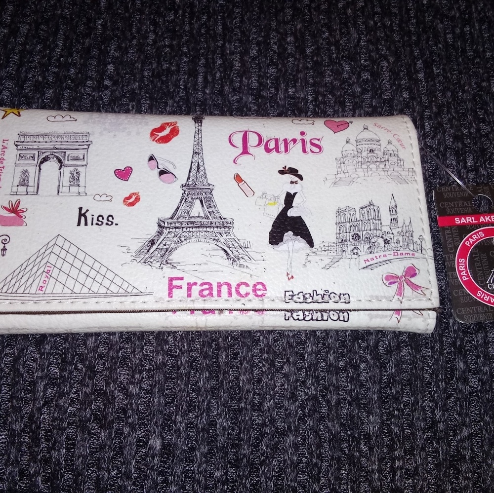 Sarl Aker Paris France White Pink Wallet NWT